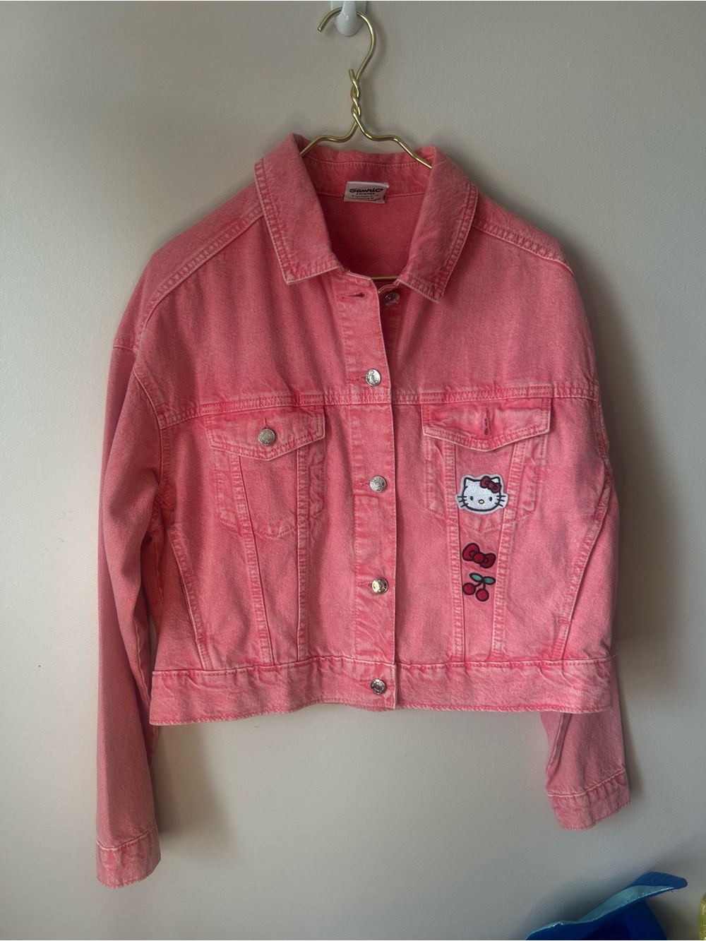 Hello Kitty x Primark Pink Denim Jacket Women’s XS Sanrio Oversized